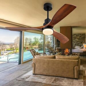 52 Inch Outdoor Ceiling Fan with Light, Remote