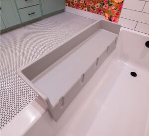 Tub Topper Bathtub Splash Guard Play Shelf Area