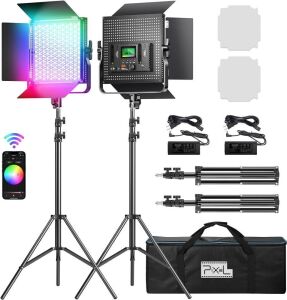  Pixel K80 Photography Lighting with APP Control, 2600K-10000K CRI 97+ RGB Led Video Light Panel