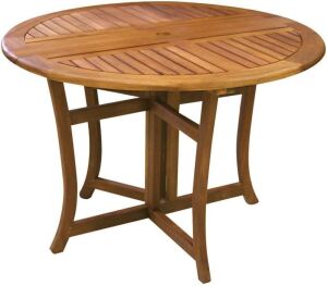 Eucalyptus 43 Inch Round Folding Deck Table