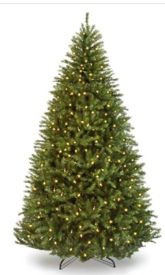 Pre-Lit Hinged Douglas Artificial Christmas Tree w/ Stand 6ft