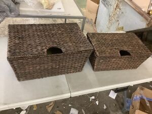 Lot of (2) Wicker Storage Baskets