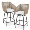 Swivel Wicker Outdoor Bar Stool with Ivory Cushions (2-Pack)missing hardware