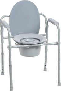  Drive Medical Folding Steel Bedside Commode Chair