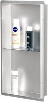 Qeke Stainless Steel Shower Niche 12" X 24", Brushed Nickel