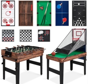 13-in-1 Combo Game Table Set w/ Ping Pong, Foosball, Basketball, Air Hockey-cosmetic damage