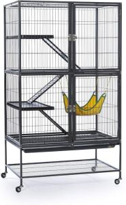 Prevue Pet Products Feisty Ferret Home with Stand, Black Hammertone 