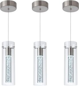 3-Pack Modern Pendant Lighting Satin Nickel