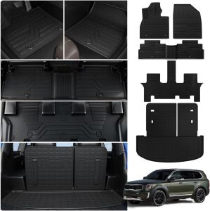  Floor Mats for 2020-2025 Kia Telluride 7&8 Seats Cargo Mat 