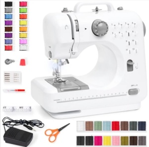 6V Portable Foot Pedal Sewing Machine w/ 12 Stitch Patterns