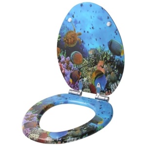 Sanilo Soft Close Elongated Toilet Seat, Ocean