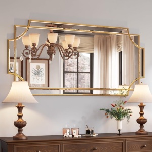 Kelly Miller 24"x48" Large Gold Wall Mirror