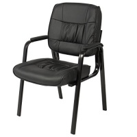 Padded Leather Office Side Chair - Appears New