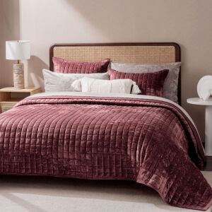 RECYCO Luxury Velvet Quilt with 2 Pillow Shams, Queen Size