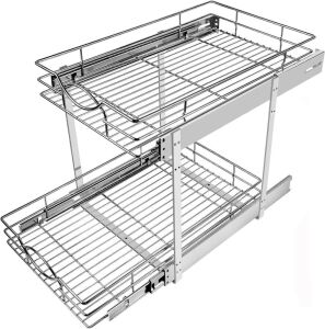 Sikarou Pull Out Cabinet Organizer 20" W x 21" D 2-Tier 