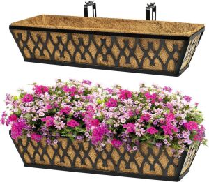 Karlliu 2 Pack 24 Inch Window Box Planters