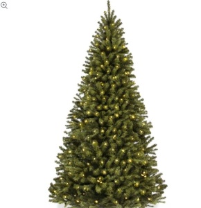 Pre-Lit Artificial Spruce Christmas Tree w/ Foldable Metal Base 6ft