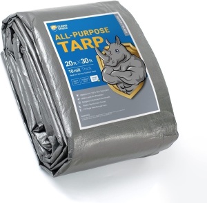 GUARD SHIELD Heavy Duty Tarp 20x30 Feet Silver/Black Multi Purpose Thick Waterproof Poly Tarp Cover 10mil