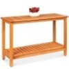 2-Shelf Wood Table Storage Organizer w/ Natural Finish 48in - E-Comm Return, Appears New&nbsp;