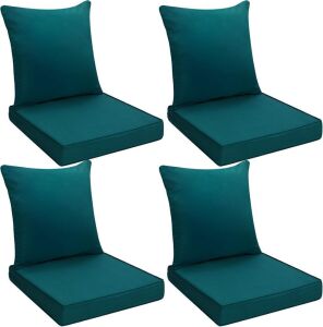 Barydat Patio Furniture Cushions, 4 Set, Blackish Green 