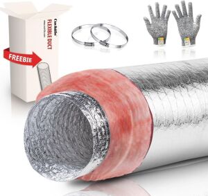 6 Inch Insulated Flexible Duct R6 25 Feet Long 