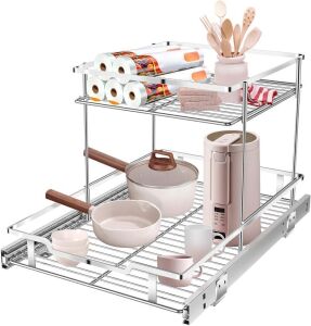 2 Tier Pull Out Cabinet Organizer