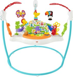  Fisher-Price Baby Bouncer Animal Activity Jumperoo Musical Play Center with Lights Sounds & Developmental Toys 