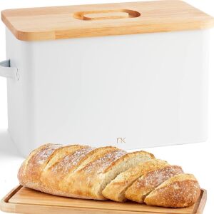 Norkin Large Bread Box with Cutting Board Lid