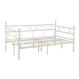 Sorosis Frosted White Single Bed Metal Bed Frame