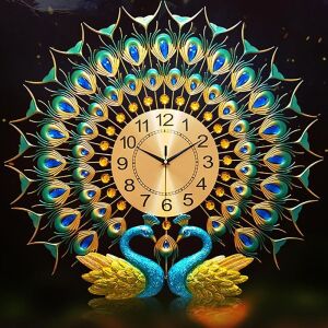 Fmnnfp Large Peacock Wall Clock 