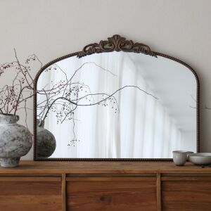 Micasso French Baroque Antique Arched Wall Mirror, 29" x 36"