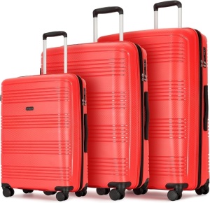 GinzaTravel 3 Piece Expandable Luggage Sets 20/24/29 inch Durable Suitcase Sets with Double Spinner Wheels TSA Lock For Travel Trips,Red