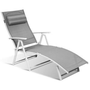 Adjustable Outdoor Chaise Lounge Chair with 7 Positions