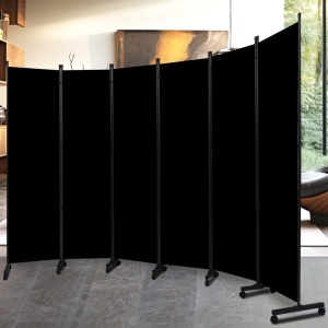 Room Divider Folding Privacy Screens with Lockable Wheels, 132'' Partition Room Dividers Freestanding 