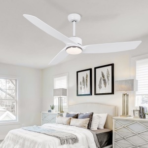 Ohniyou 56" Ceiling Fans with Lights and Remote,Modern Flush Mount Ceiling Fans with 3 Blades