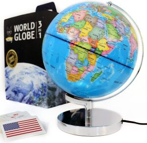  9" Illuminated Educational Kids World Globe 