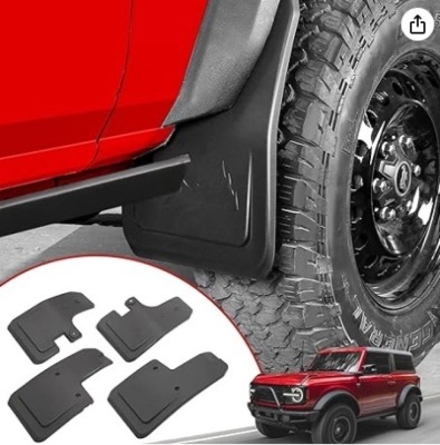 Mabett Mud Flaps for Ford Bronco Accessories 2021 2022 2023 2024 2/4-Door No Punching Required Front and Rear 4PCS