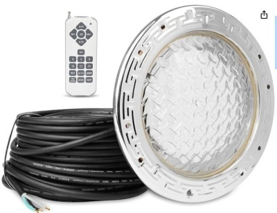 SH101100 5G LED RGBW 10 Inch 120VAC Pool Lights for Inground Pool, Led Light for Inground Pool with 100 Foot Cord for 10 inch Wet Niche, UL Listed with Remote Controls(50FT)