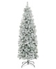 Snow Flocked Artificial Pencil Christmas Tree w/ Stand 7.5ft