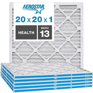 Aerostar Home Max MERV 13 Pleated Air Filters, 20" x 20" x 1", 6-Pack - NEW 