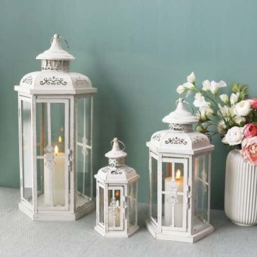 JHY DESIGN Set of 3 Decorative Candle Lanterns 20''&14"&10" H