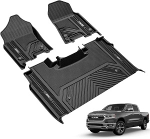 3W Floor Mats for 2019-2024 Dodge Ram 1500 Crew Cab New Body  