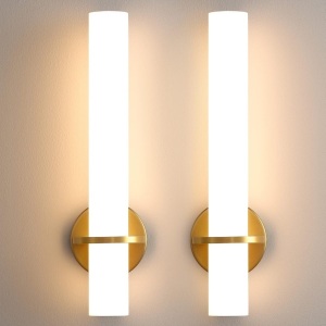 AIJIASI Gold Dimmable Wall Sconces 18W 3000K, Set of 2