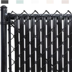  Fenpro Chain-Link Fence Blade Slats with Bottom Lock, 4-ft, Black