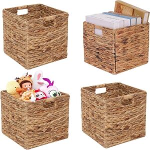 JGJCYO9 Foldable Wicker Storage Baskets, 4 pc 