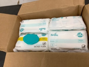 Box of Pampers Sensitive Wipes