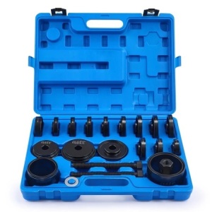 24pcs Automotive Bearing Puller Tool Kit with Sliding Screws Universal Bushings Sleeves Storage Case, Blue