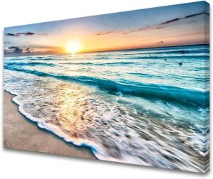 Beach Sunset Canvas Wall Art 24" x 36" 