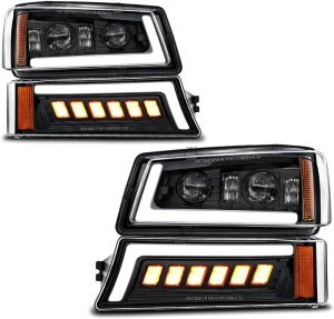 Z-OFFROAD LED Headlights Assembly DOT Approved with DRL Turn Signal Hi/Low Sealed Beam Side Marker Compatible with 2003-2006 Chevy Silverado Avalanche