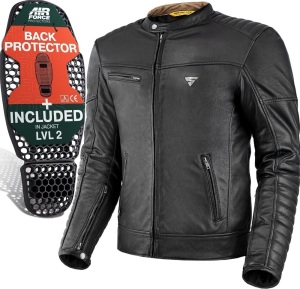 SHIMA WINCHESTER 2.0 Motorcycle Jacket for Men | Classic Leather Biker Jacket with CE Back, Shoulder, Elbow Protectors, reinforced double seams (Black, M)